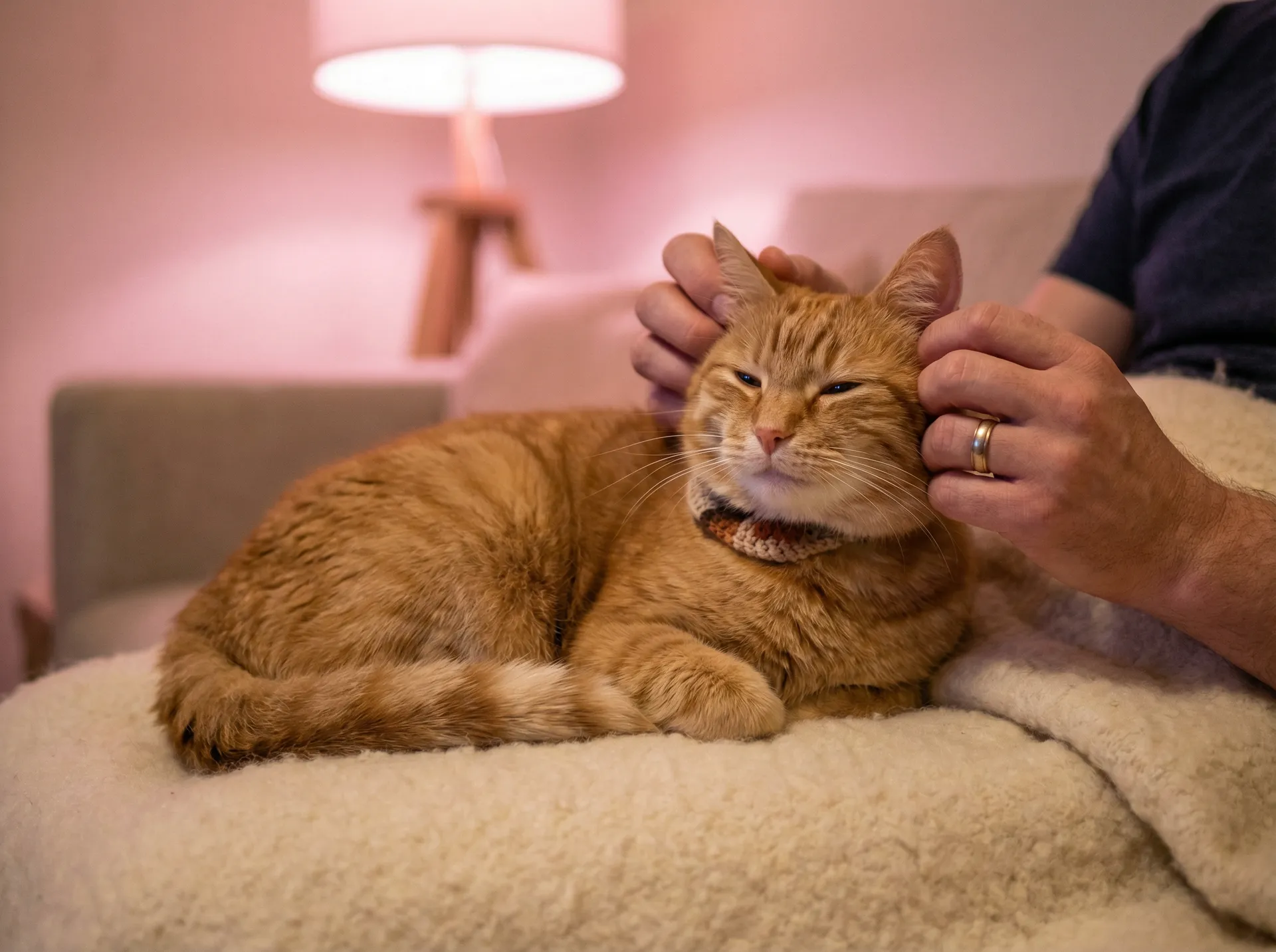 猫咪被温柔抚摸的幸福时刻 - 樱由罗